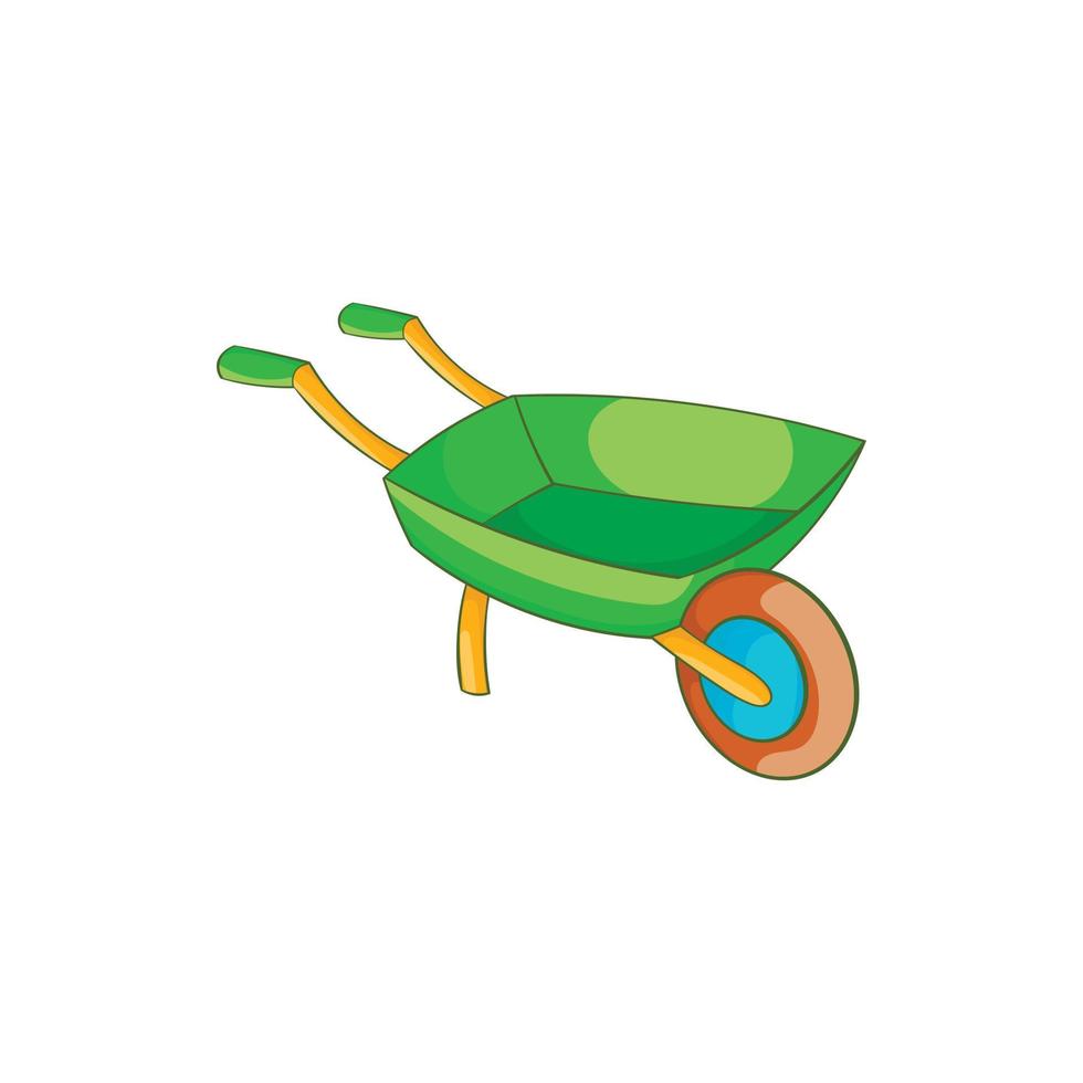 groen kruiwagen icoon in tekenfilm stijl vector