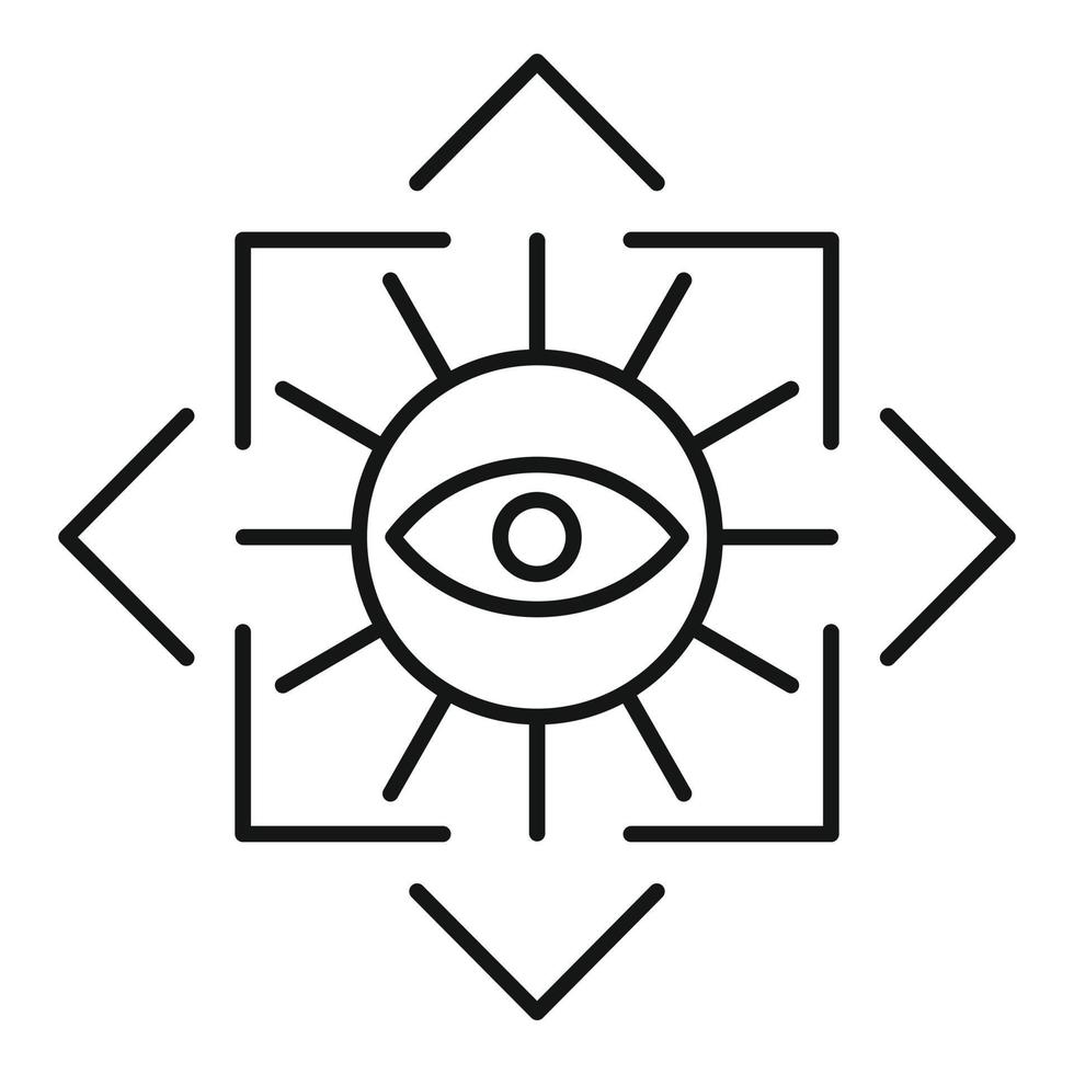 alchimie oog plein icoon, schets stijl vector