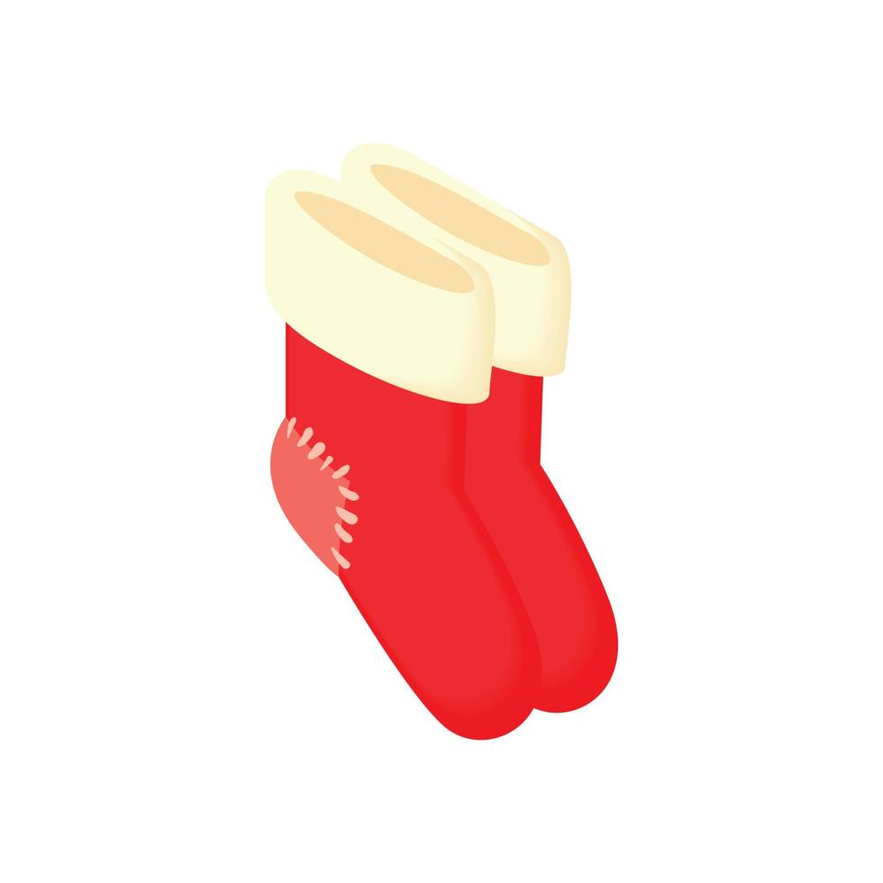 Kerstmis sokken icoon, tekenfilm stijl vector