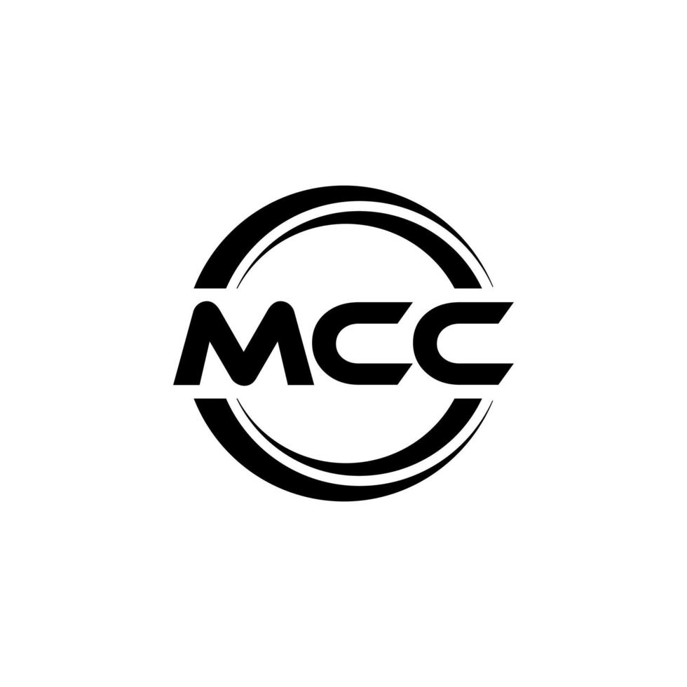 mcc brief logo ontwerp in illustratie. vector logo, schoonschrift ontwerpen voor logo, poster, uitnodiging, enz.