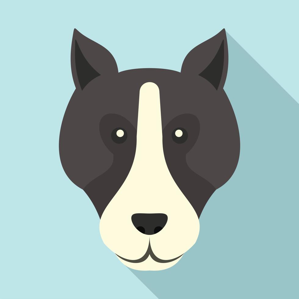 bulldog hoofd icoon, vlak stijl vector