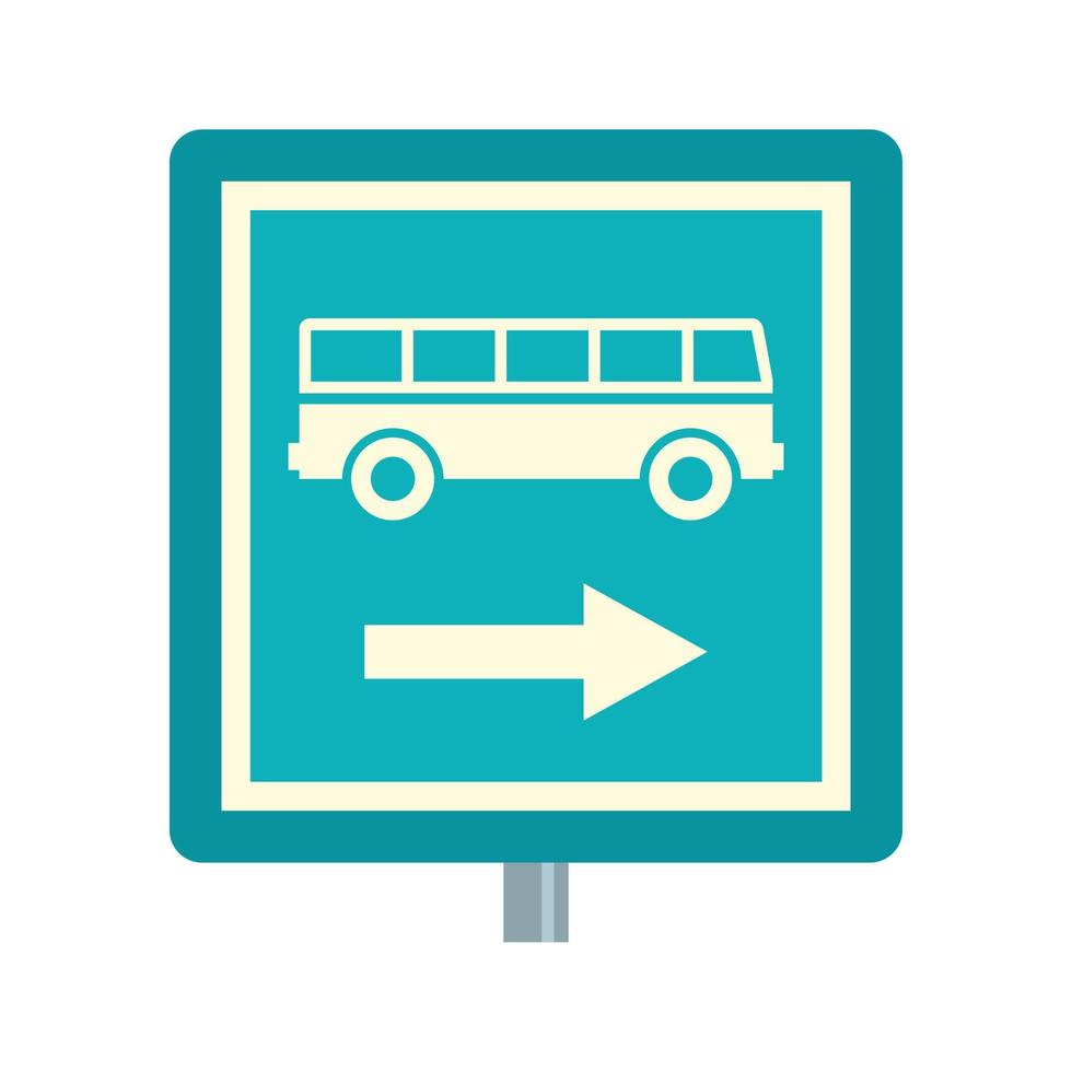 teken bus hou op icoon, vlak stijl vector
