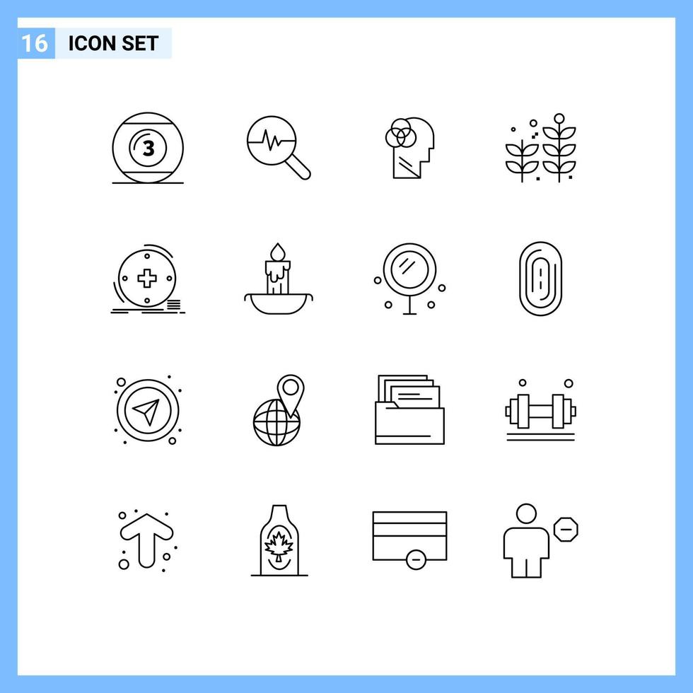 universeel icoon symbolen groep van 16 modern contouren van digitaal fabriek zoeken tabel blad hoofd bewerkbare vector ontwerp elementen