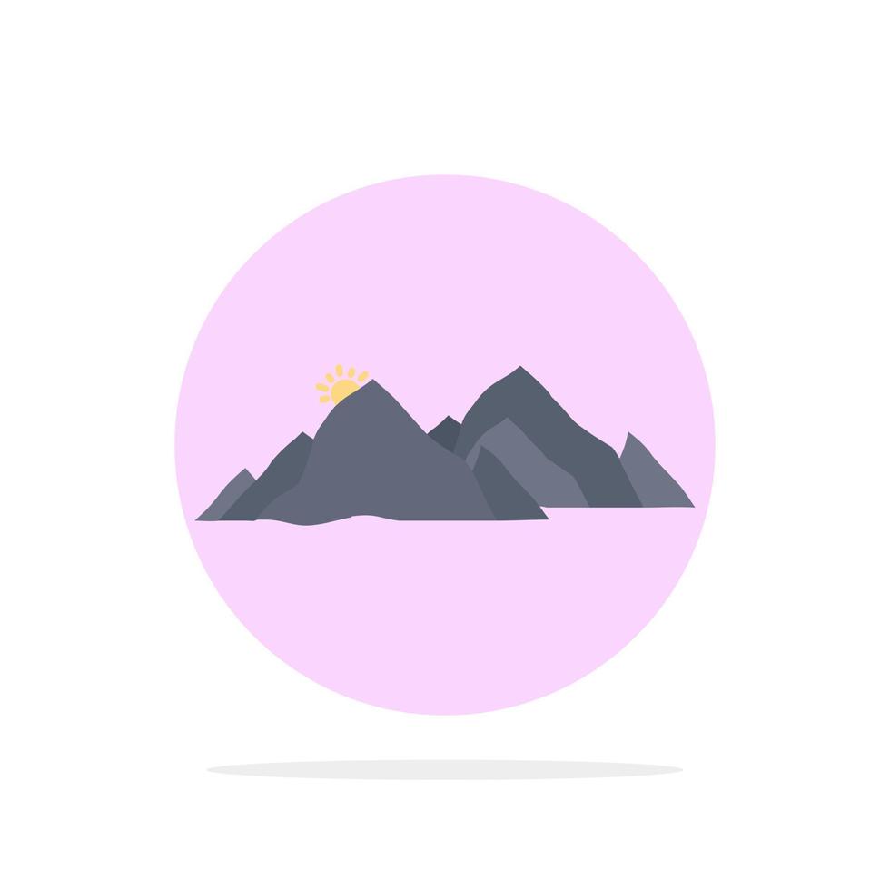 berg landschap heuvel natuur tafereel vlak kleur icoon vector