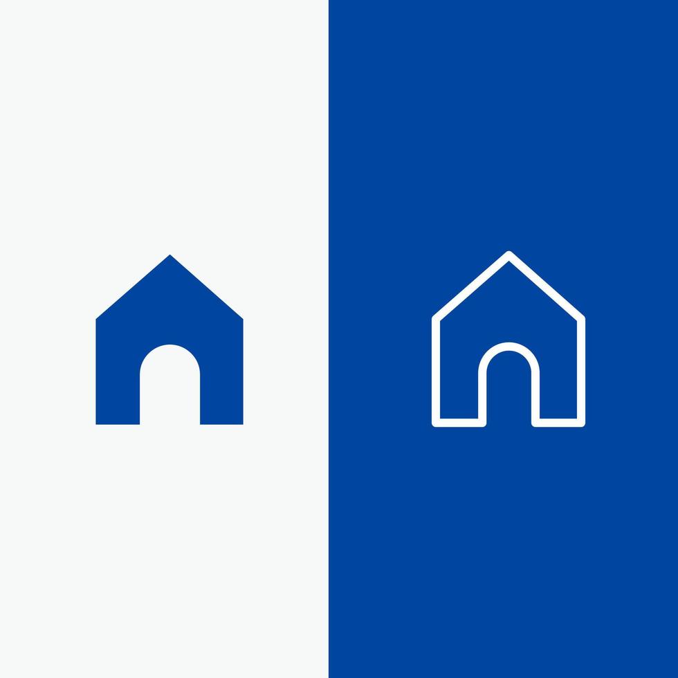 huis instagram koppel lijn en glyph solide icoon blauw banier lijn en glyph solide icoon blauw banier vector