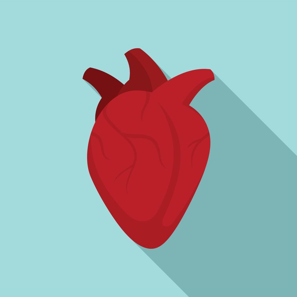 medisch menselijk hart icoon, vlak stijl vector