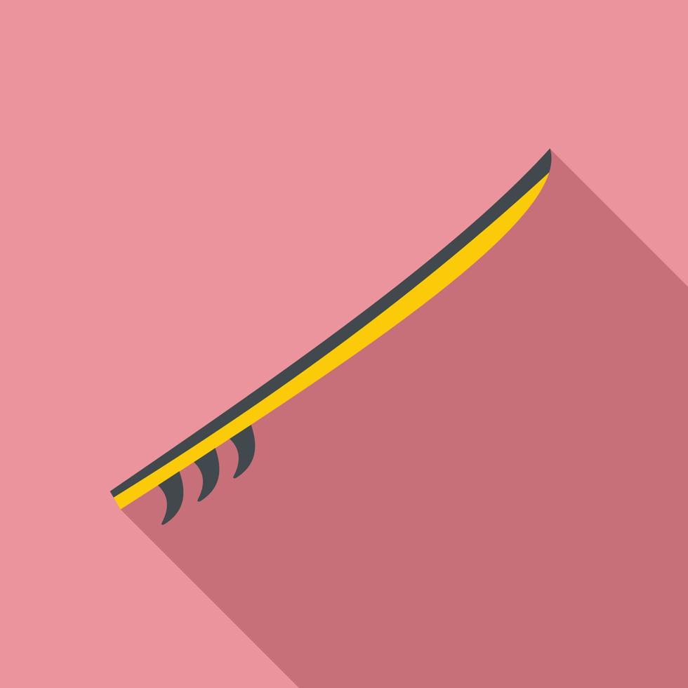 kant visie geel surfboard icoon, vlak stijl vector