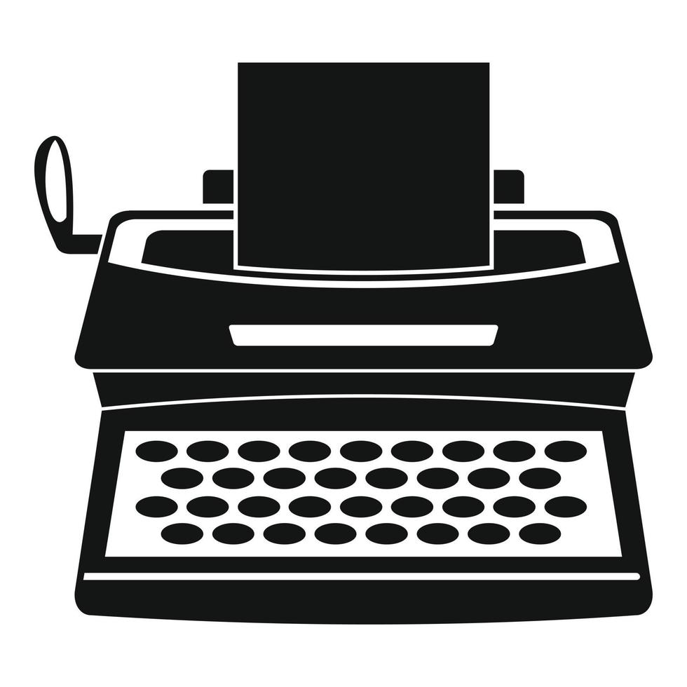 schrijfmachine icoon, gemakkelijk stijl vector