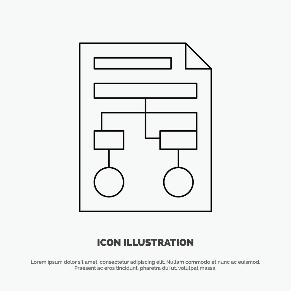 diagram papier werkwijze wireframe document lijn icoon vector