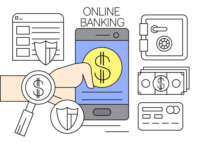 Gratis Online Banking Vector Illustration