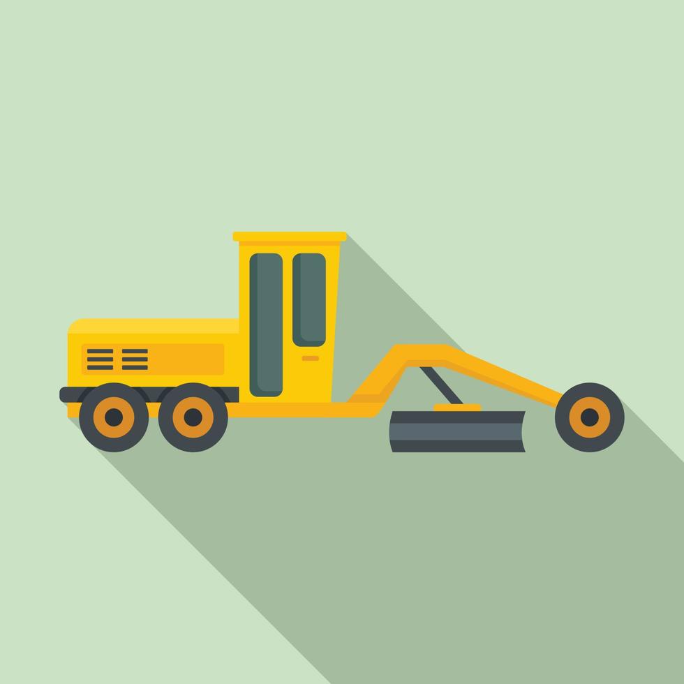 grader machine bulldozer icoon, vlak stijl vector