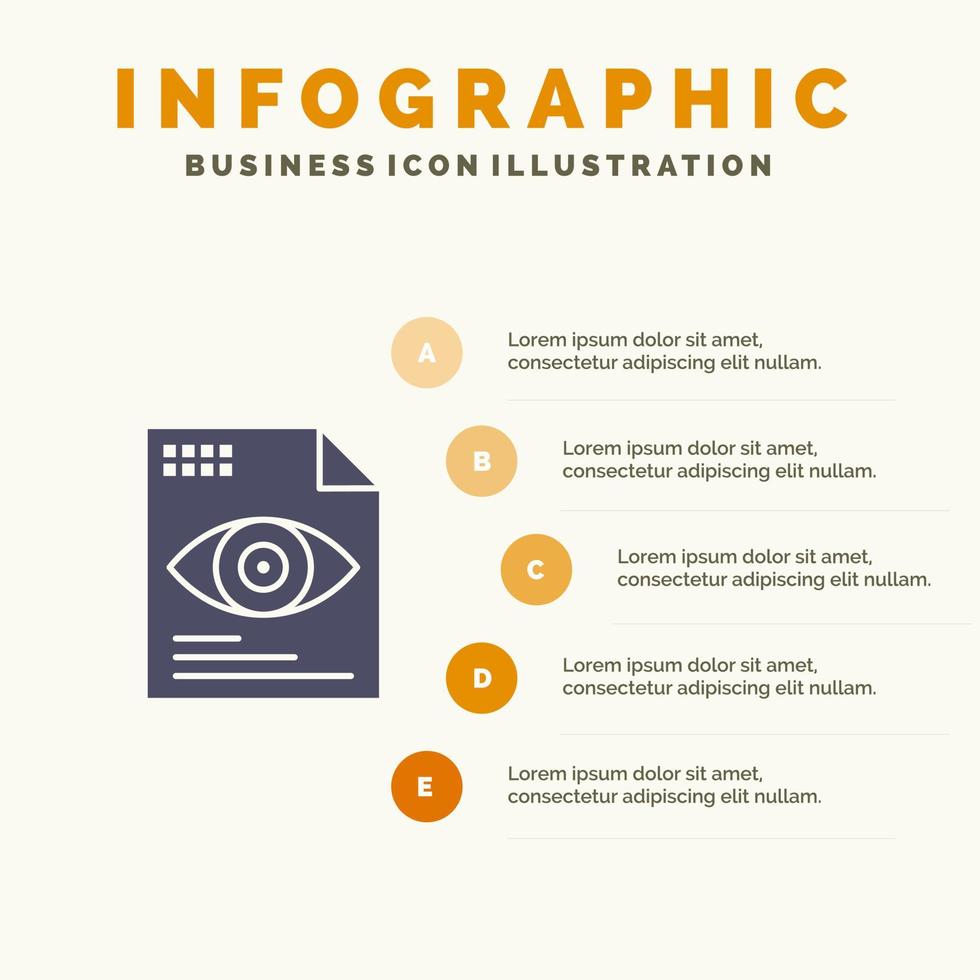het dossier tekst oog berekenen infographics presentatie sjabloon 5 stappen presentatie vector