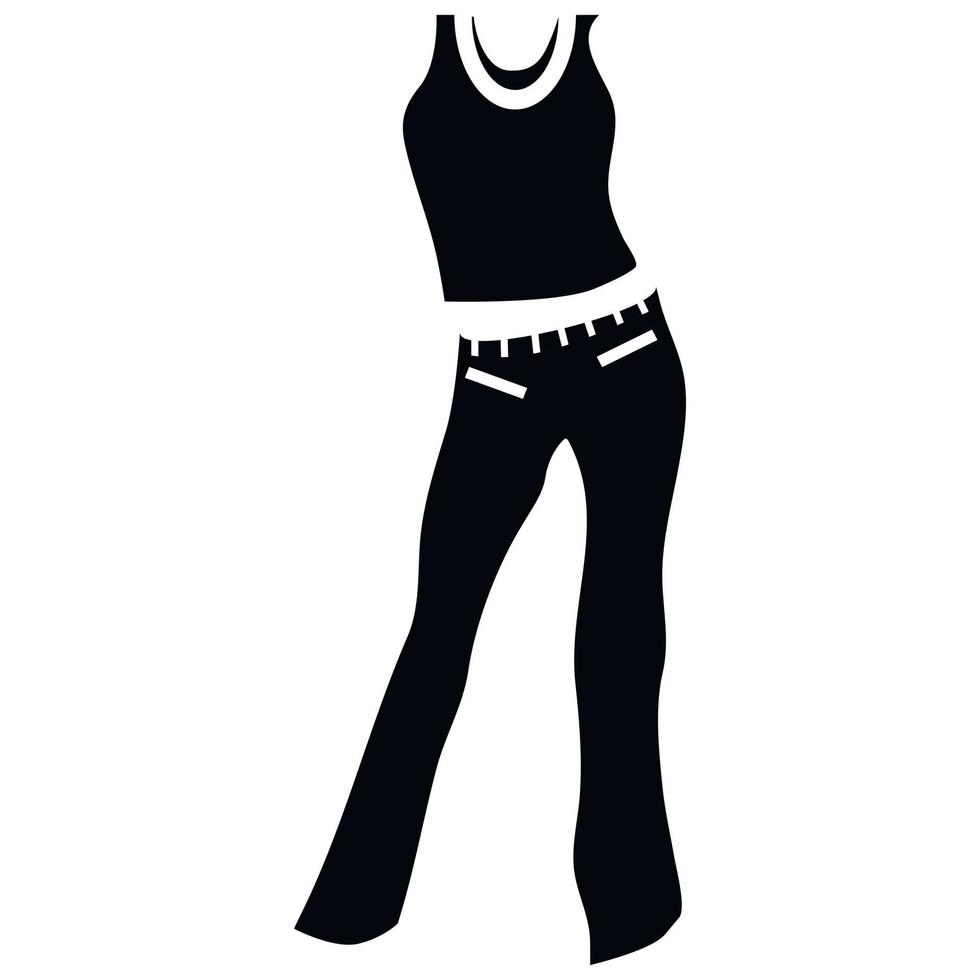 vrouwen jeans en top icoon, gemakkelijk stijl vector