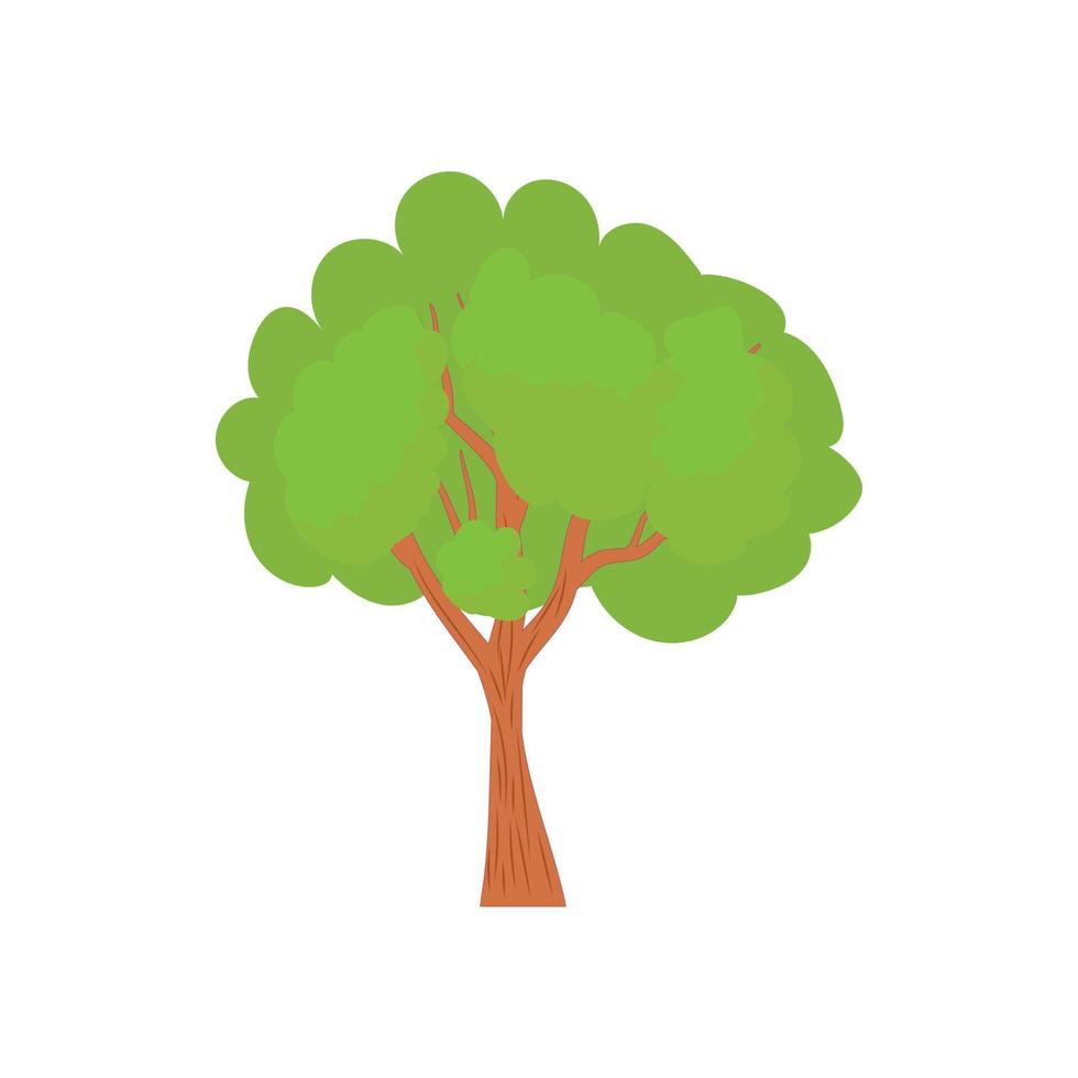 groen boom met een afgeronde kroon icoon vector