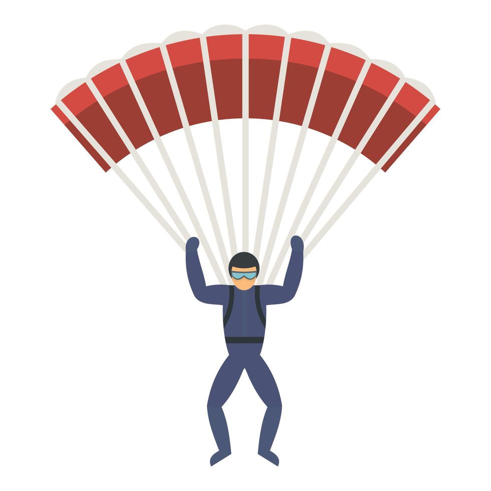 professioneel skydiver icoon, vlak stijl vector