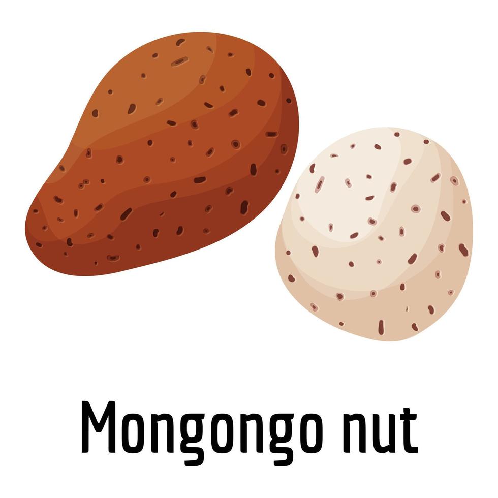 mongongo noot icoon, tekenfilm stijl vector