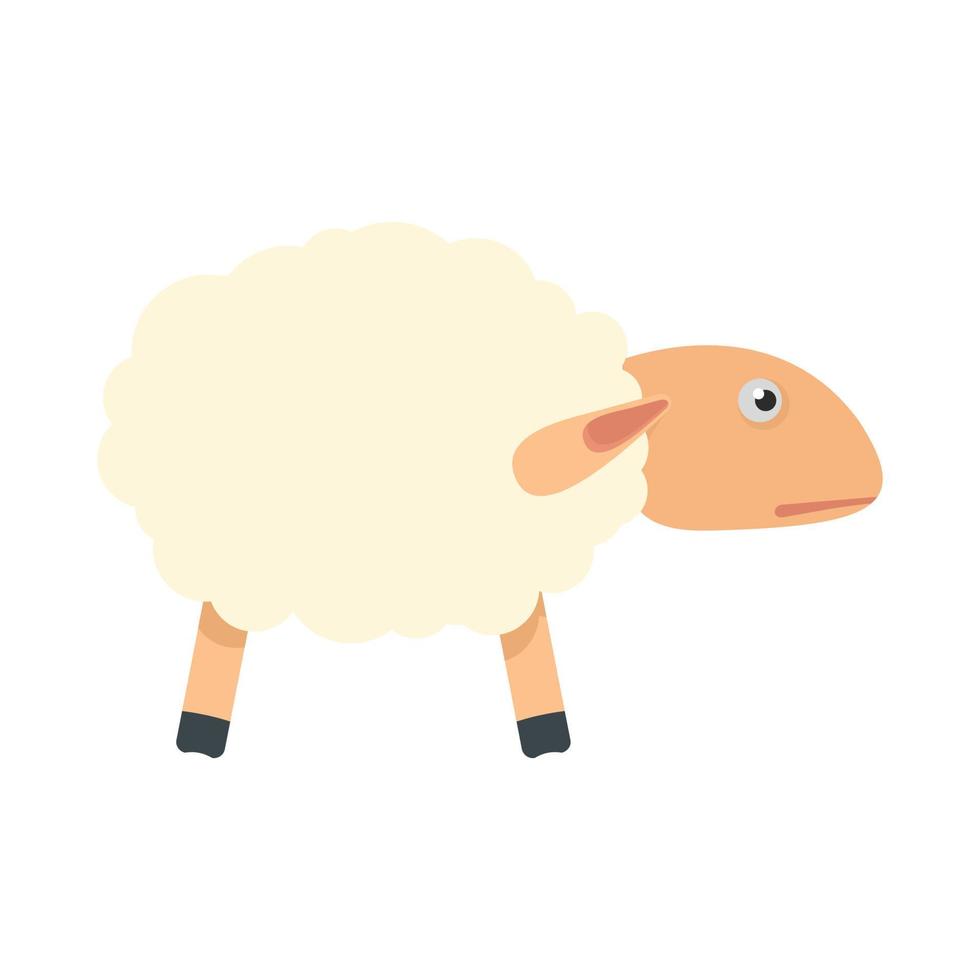 schapen met schaduw icoon, vlak stijl vector