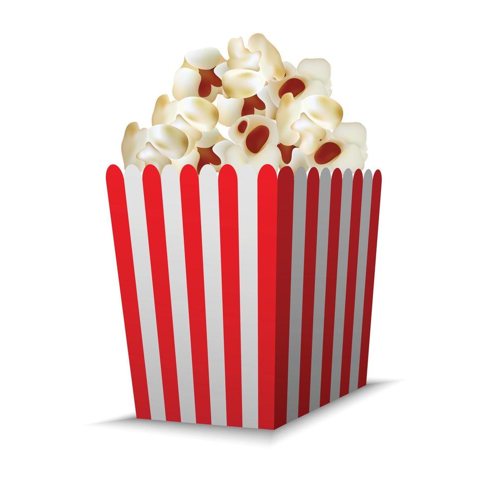 bioscoop popcorn doos model, realistisch stijl vector