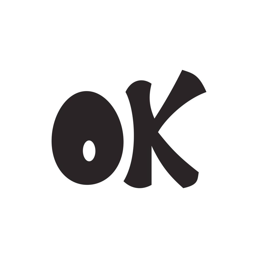 woord OK icoon, gemakkelijk stijl vector