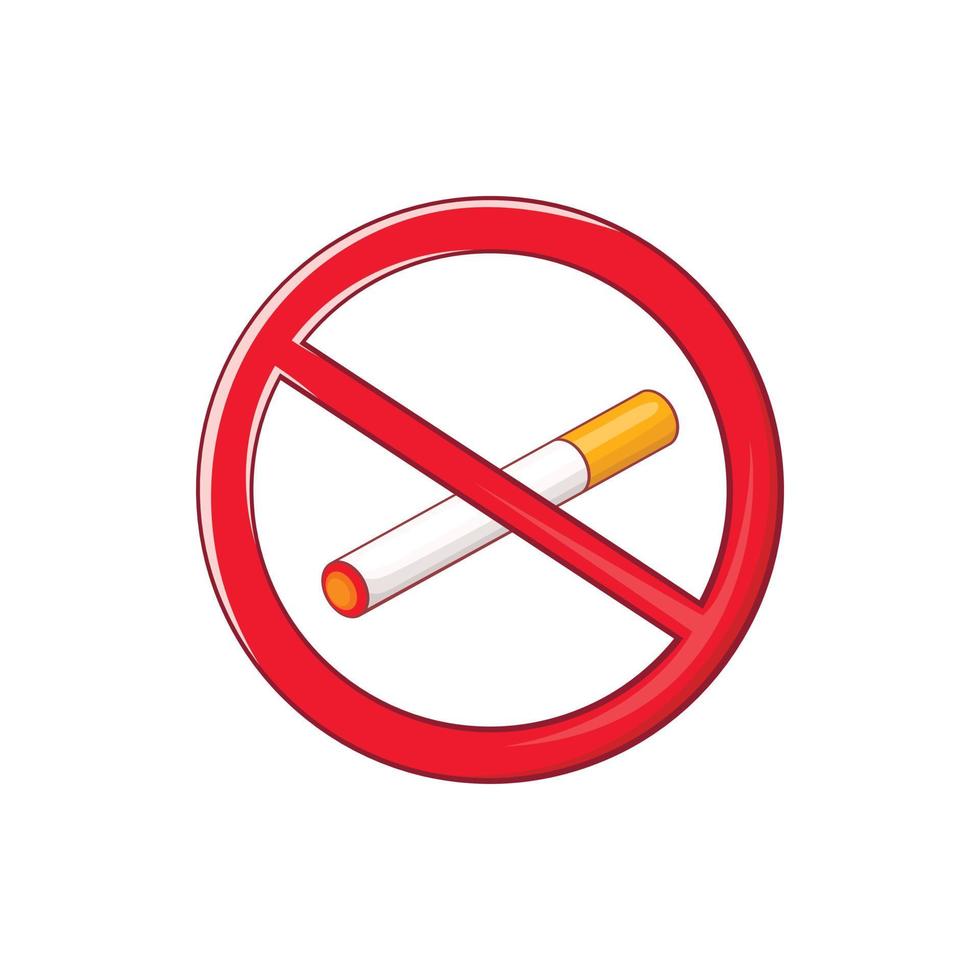 Nee roken teken icoon, tekenfilm stijl vector