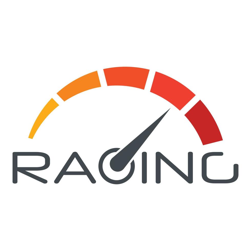 racing snelheidsmeter logo, vlak stijl vector