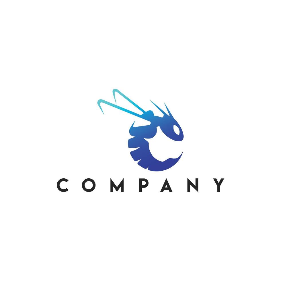 prikkel logo, wesp roofdier insect logo vector