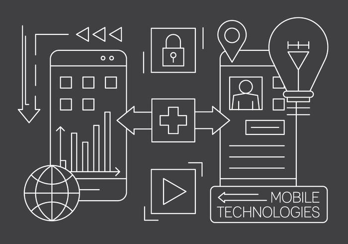 Gratis Linear Mobile Technologie Vector Elements