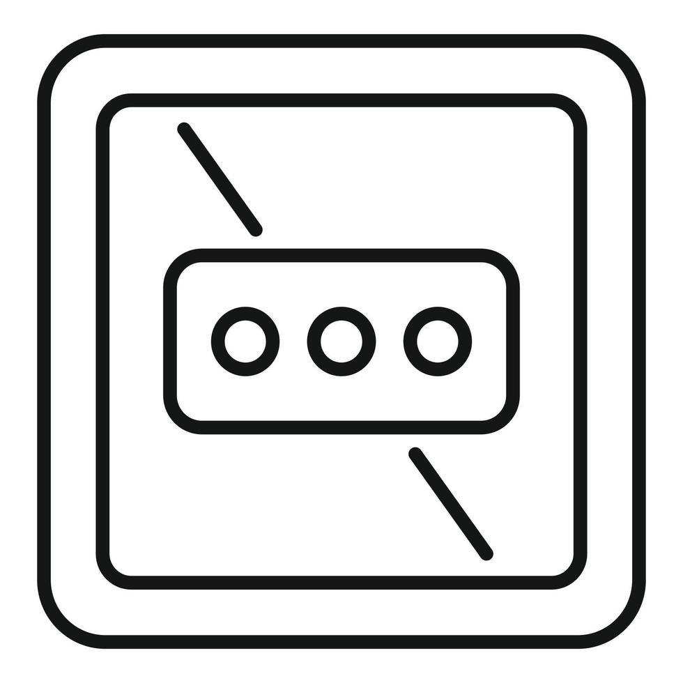 type l macht stopcontact icoon, schets stijl vector