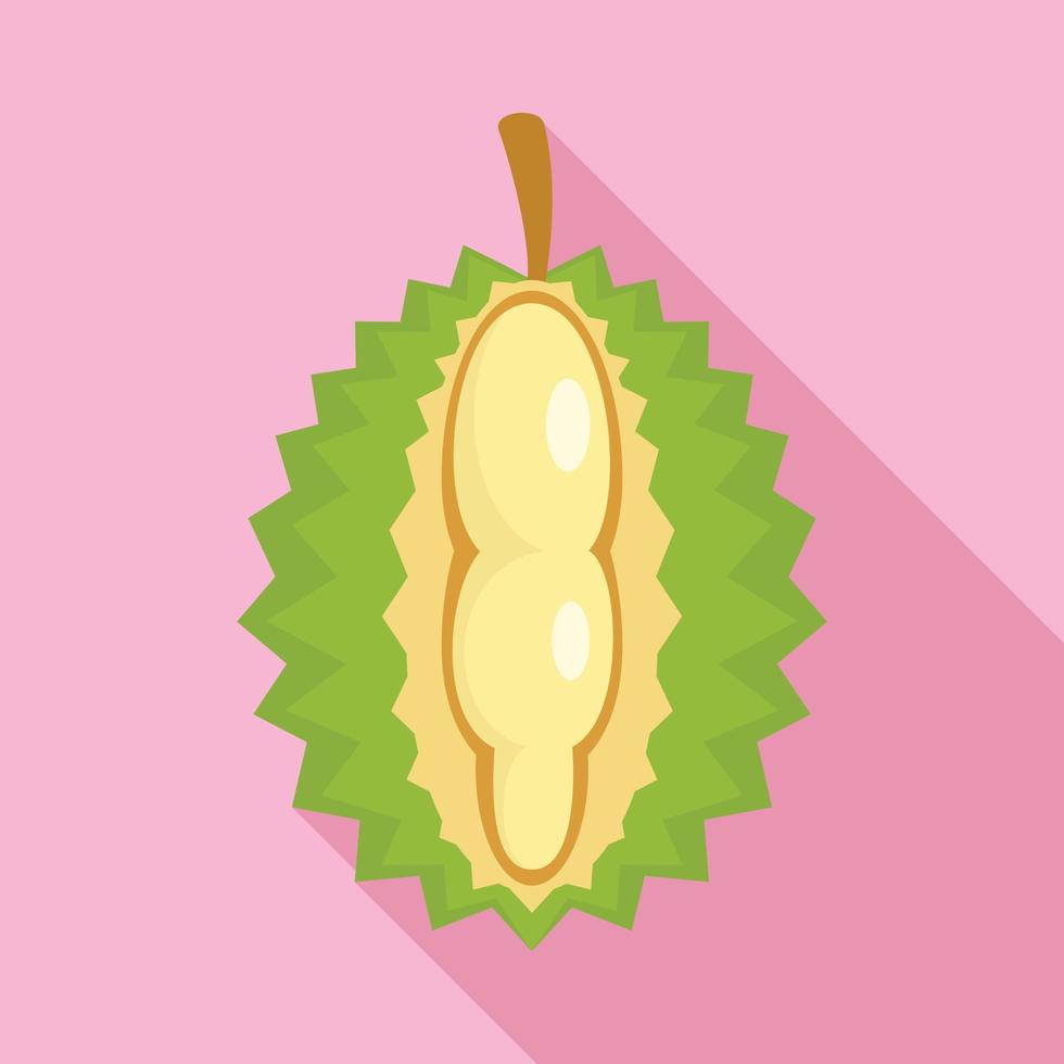 gesneden durian icoon, vlak stijl vector