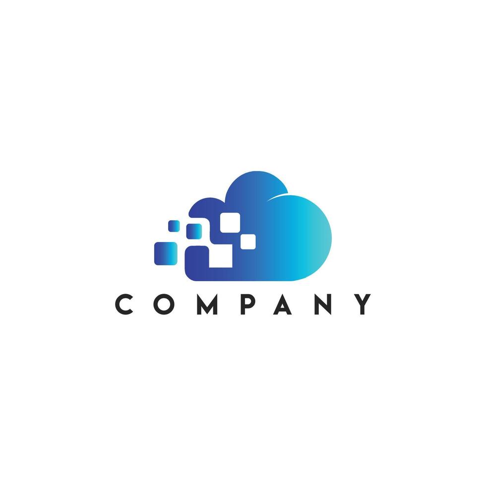 digitaal wolk logo, tech logo ontwerpen concept, wolk logo vector