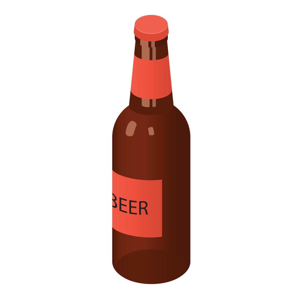 fles van bier icoon, isometrische stijl vector