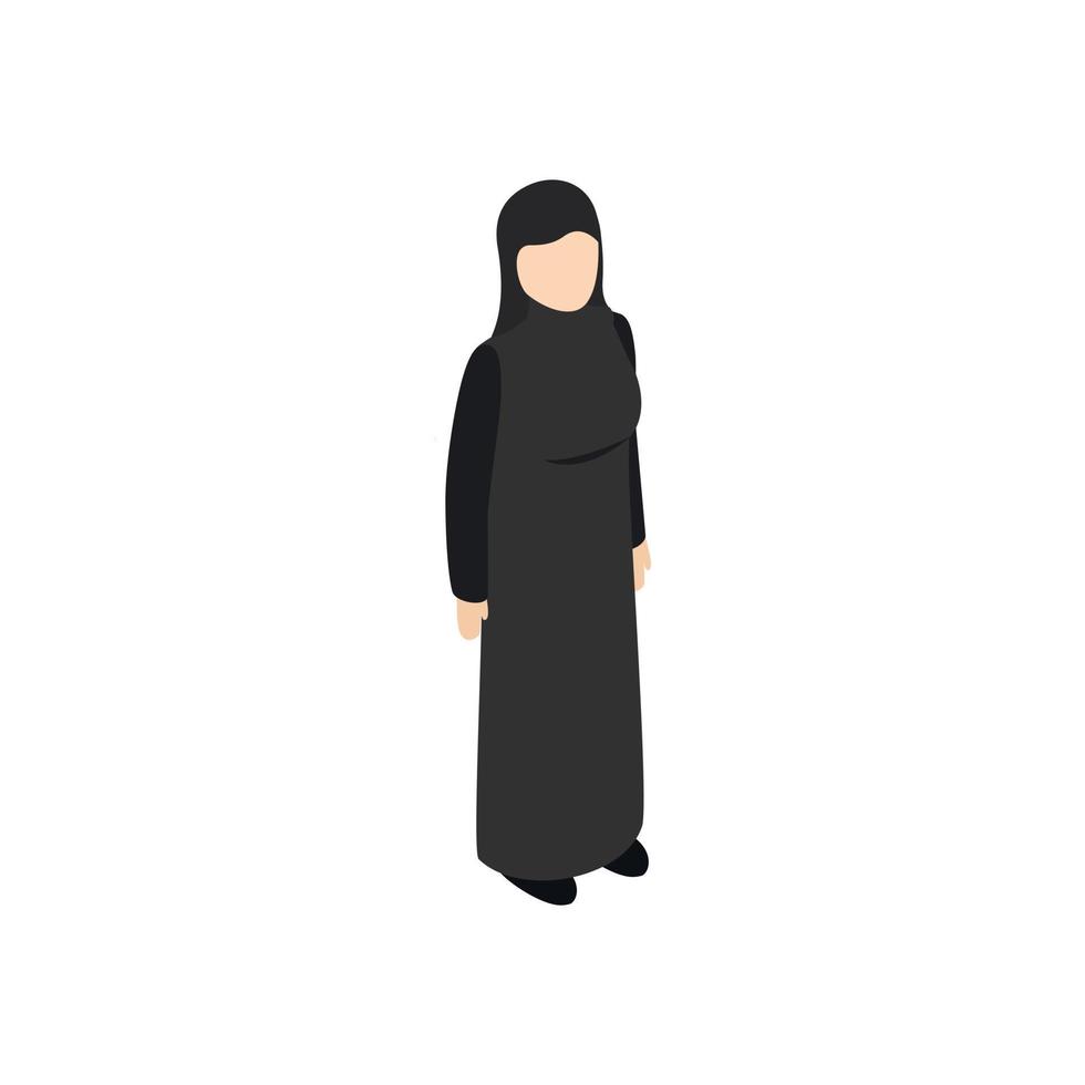 Arabisch vrouw icoon, isometrische 3d stijl vector