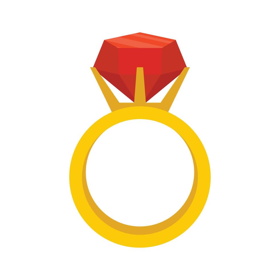 edelsteen ring icoon, vlak stijl vector