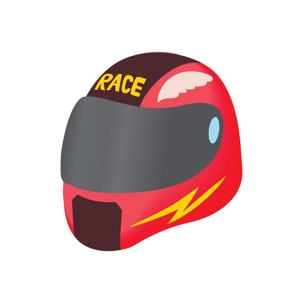 racing helm icoon, tekenfilm stijl vector