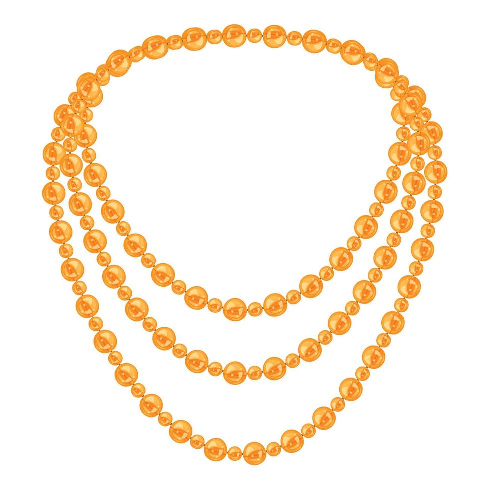 gouden ketting parel icoon, tekenfilm stijl vector