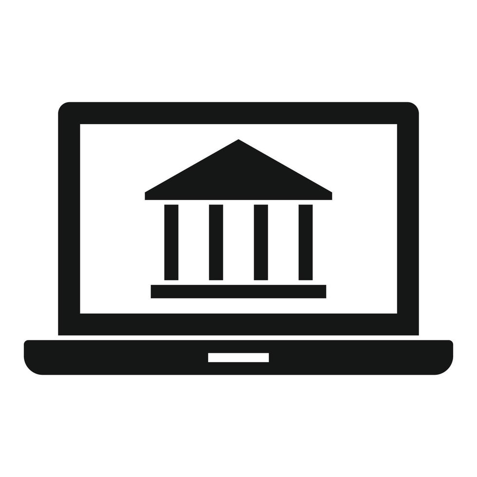laptop web bank icoon, gemakkelijk stijl vector