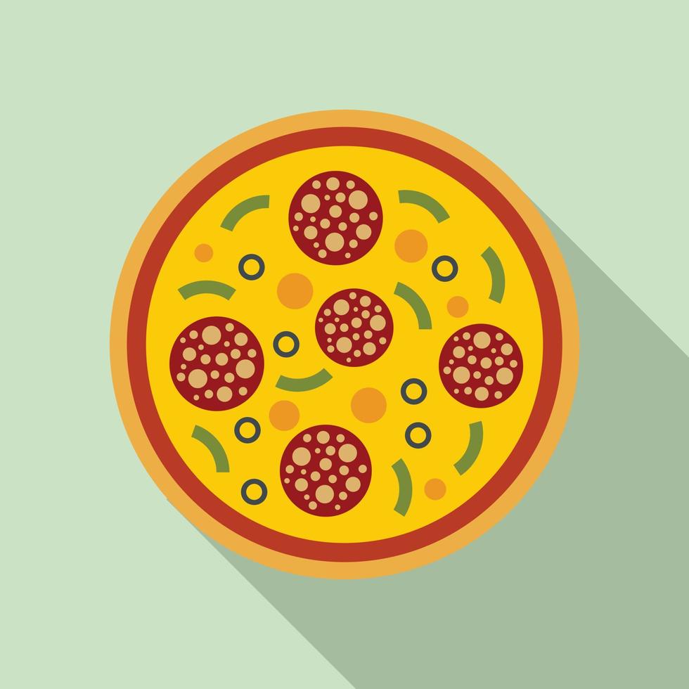 restaurant pizza icoon, vlak stijl vector