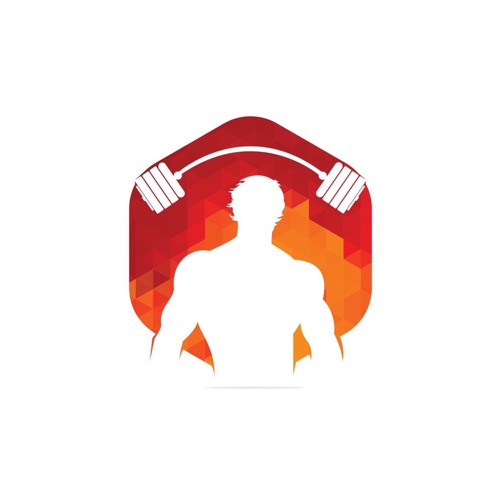 bodybuilder logo sjabloon. vector voorwerp en pictogrammen voor sport label, Sportschool insigne, geschiktheid logo ontwerp, embleem grafische.sport symbool, oefening logo.