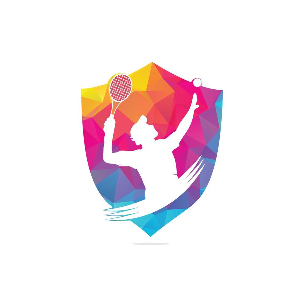 tennis logo ontwerpen met tennis spelers bal en racket logo ontwerp inspiratie vector