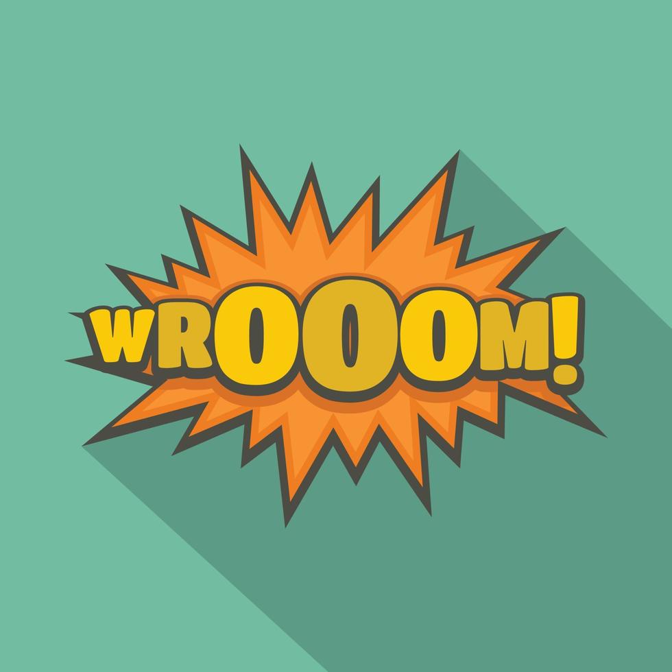 grappig boom sticker icoon, vlak stijl vector