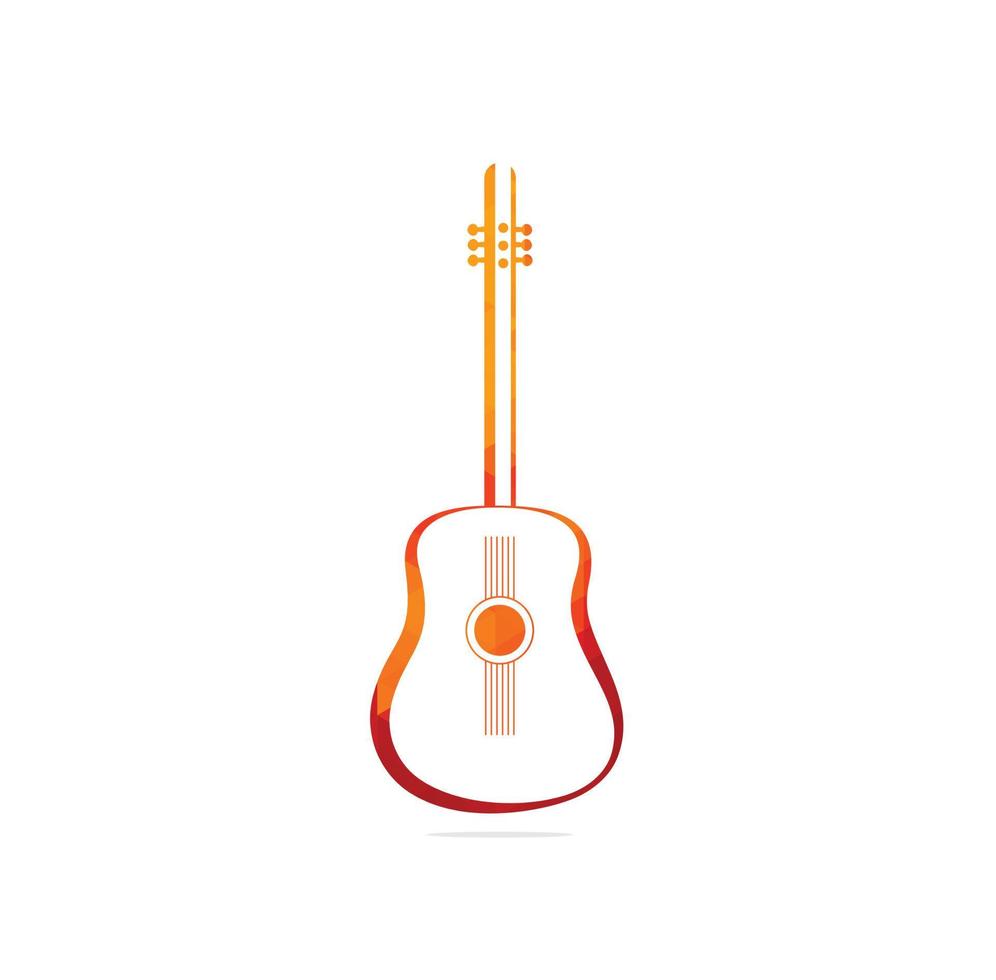 klassiek akoestisch gitaar. geïsoleerd silhouet klassiek gitaar. logo. vector illustratie