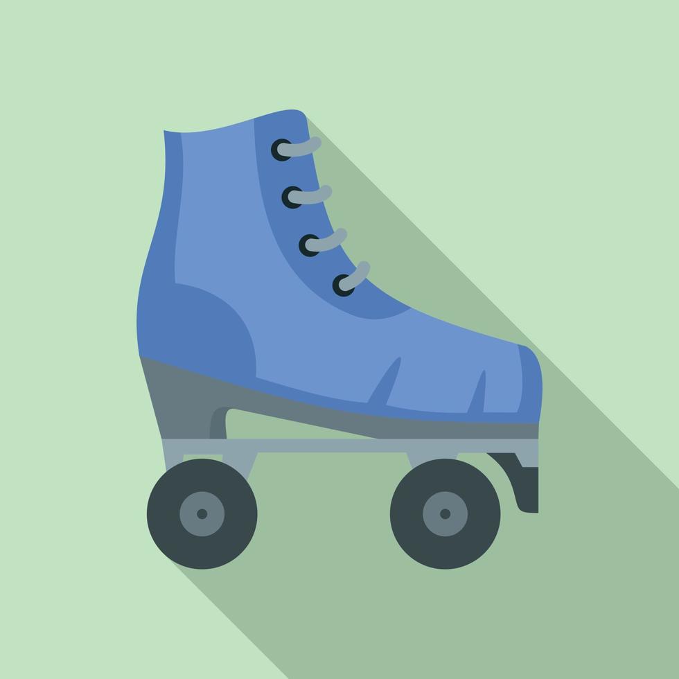 wijnoogst rol skates icoon, vlak stijl vector