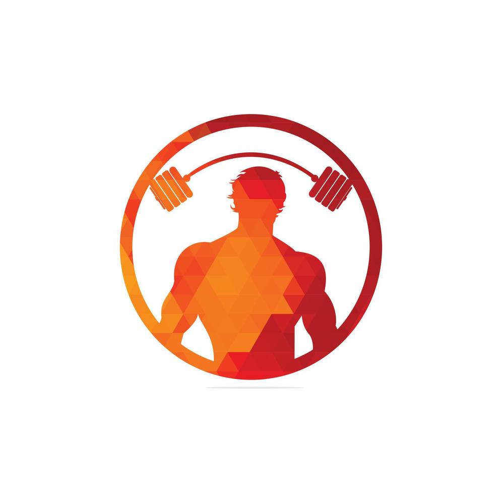 bodybuilder logo sjabloon. vector voorwerp en pictogrammen voor sport label, Sportschool insigne, geschiktheid logo ontwerp, embleem grafische.sport symbool, oefening logo.