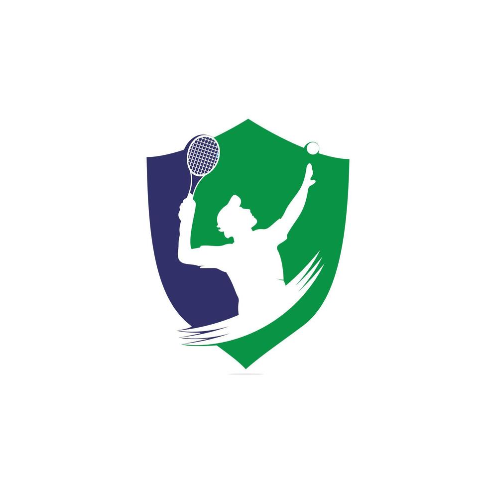 tennis logo ontwerpen met tennis spelers bal en racket logo ontwerp inspiratie vector