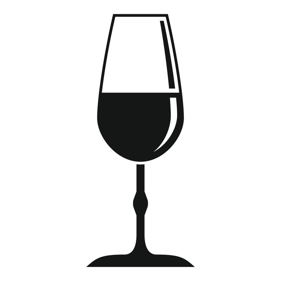 wijnglas icoon, gemakkelijk stijl vector