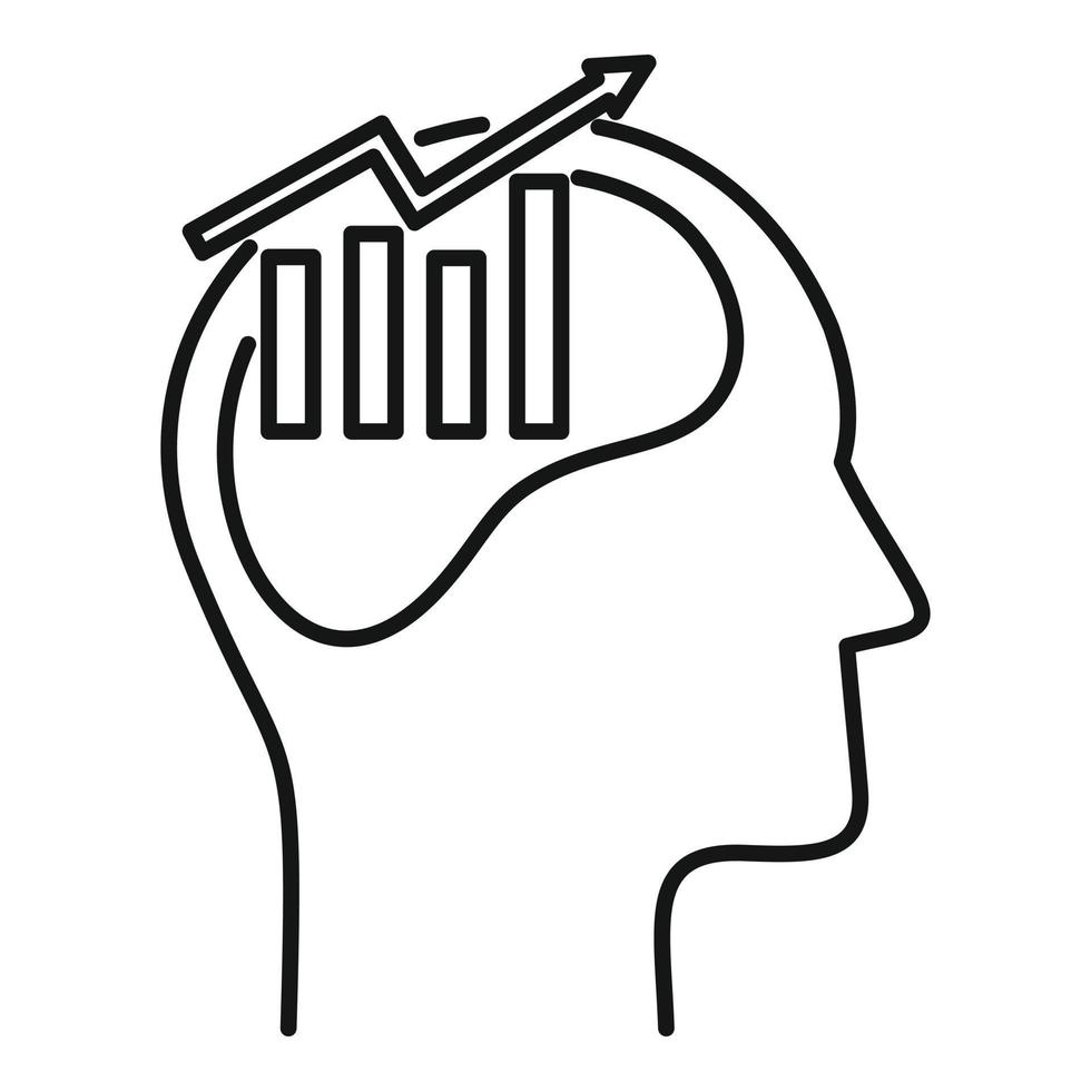 financiën diagram neuromarketing icoon, schets stijl vector