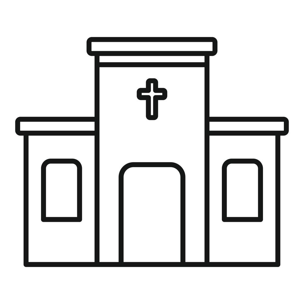 architectuur kerk icoon, schets stijl vector