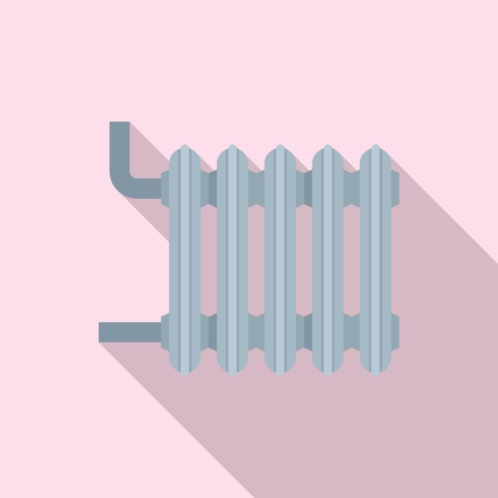 heet huis radiator icoon, vlak stijl vector