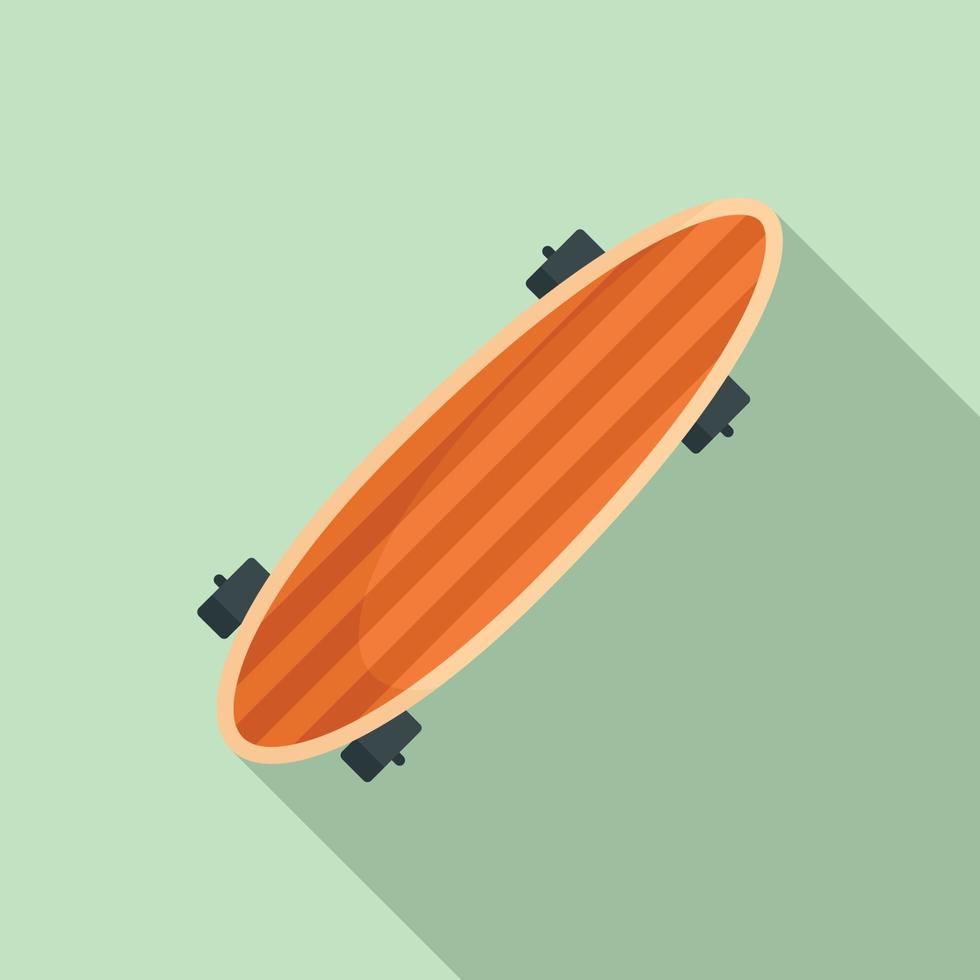 lang bord skateboard icoon, vlak stijl vector