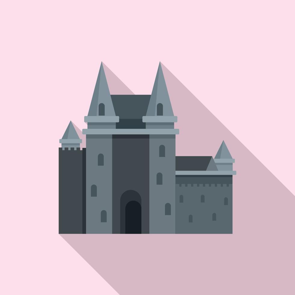 Frankrijk kasteel icoon, vlak stijl vector